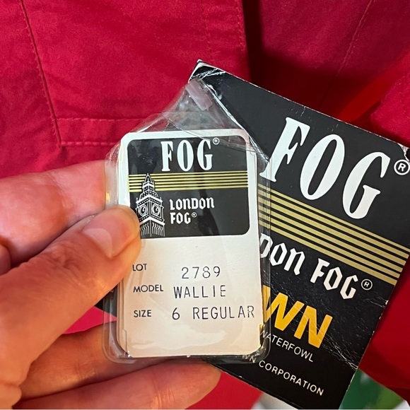 VTG NWT London Fog Red Trench Coat Zip Out Down Lining Rain Winter Womens Size 6 - Picture 13 of 13